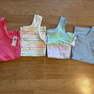 Four Old Navy Kids' Colorful Tank Tops Set NWT